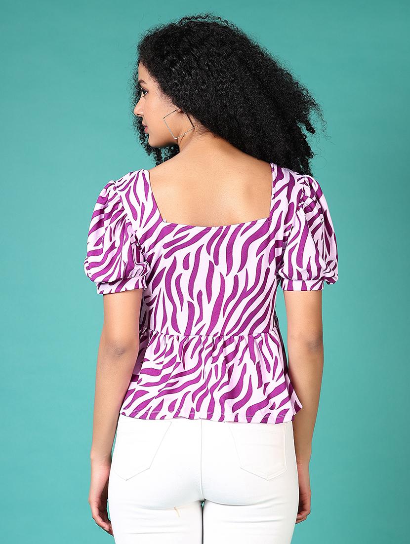 purple polyester regular top - 21653150 - Standard Image - 3