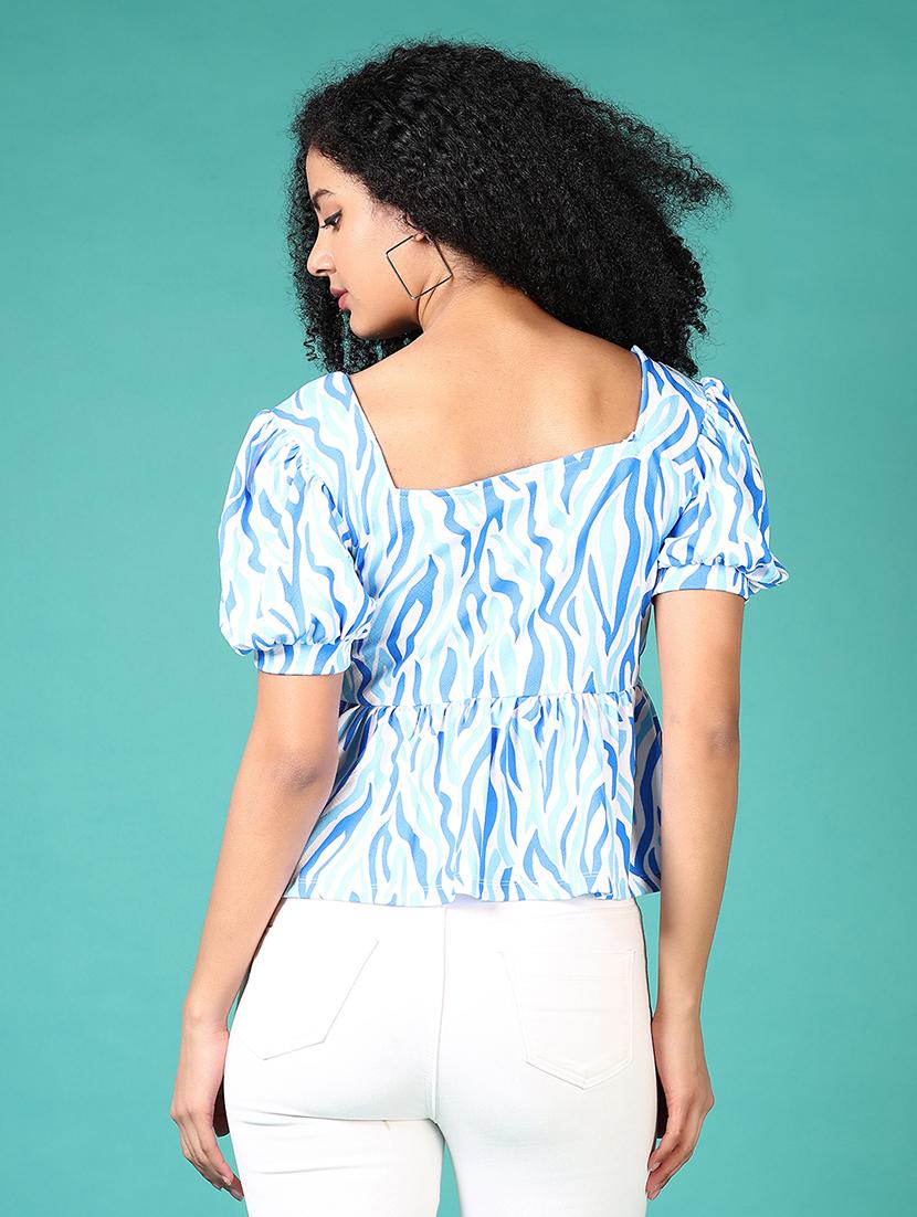 blue polyester regular top - 21653151 - Standard Image - 3