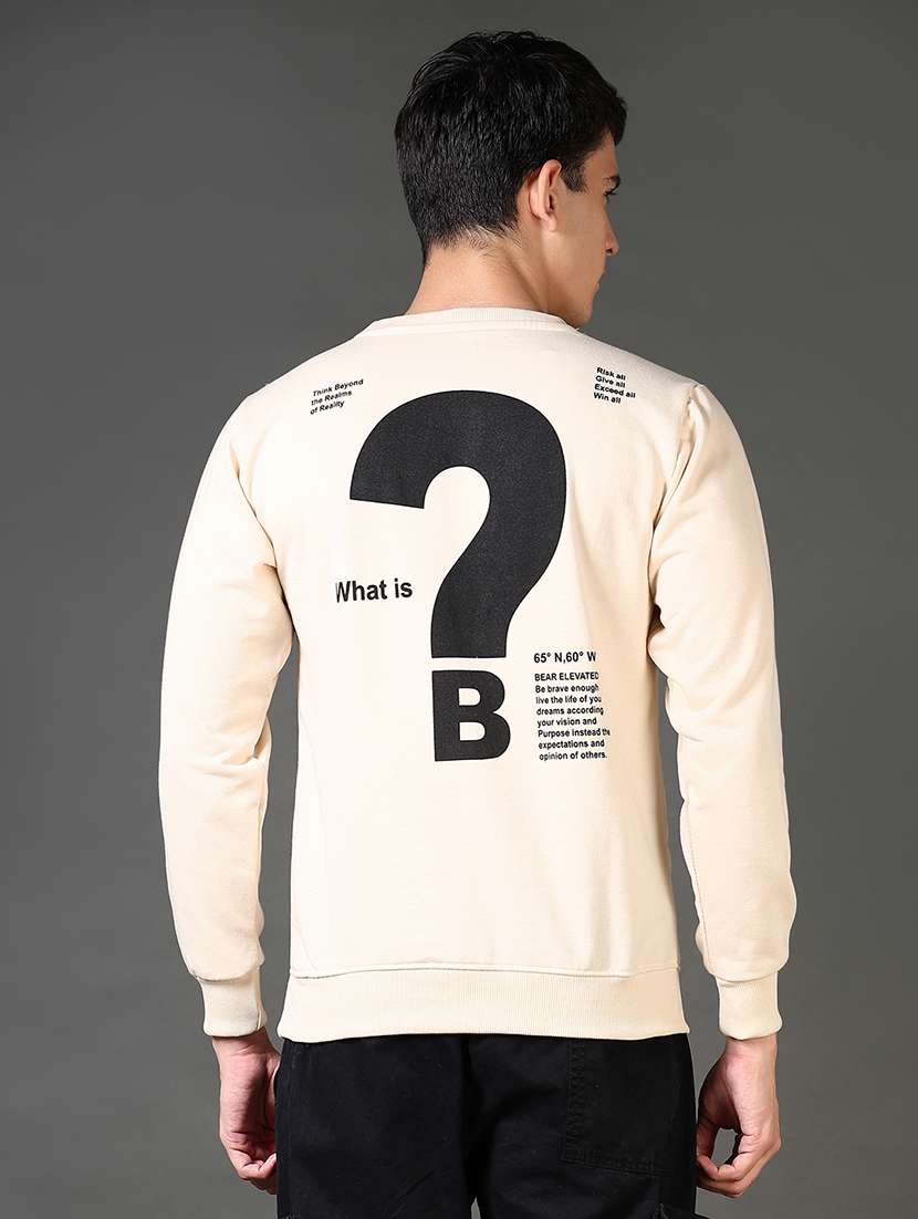 off white cotton front print sweatshirt - 21653166 -  Standard Image - 3
