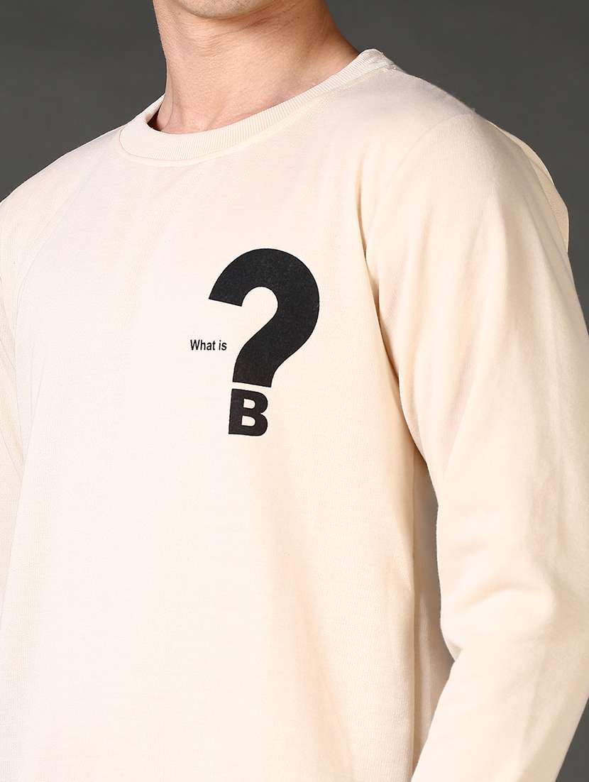 off white cotton front print sweatshirt - 21653166 -  Standard Image - 5