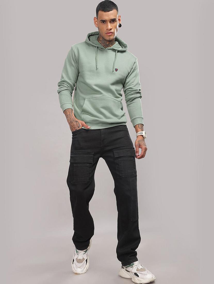 men plain regular fit hooded sweatshirt - 21653448 - Standard Image - 3