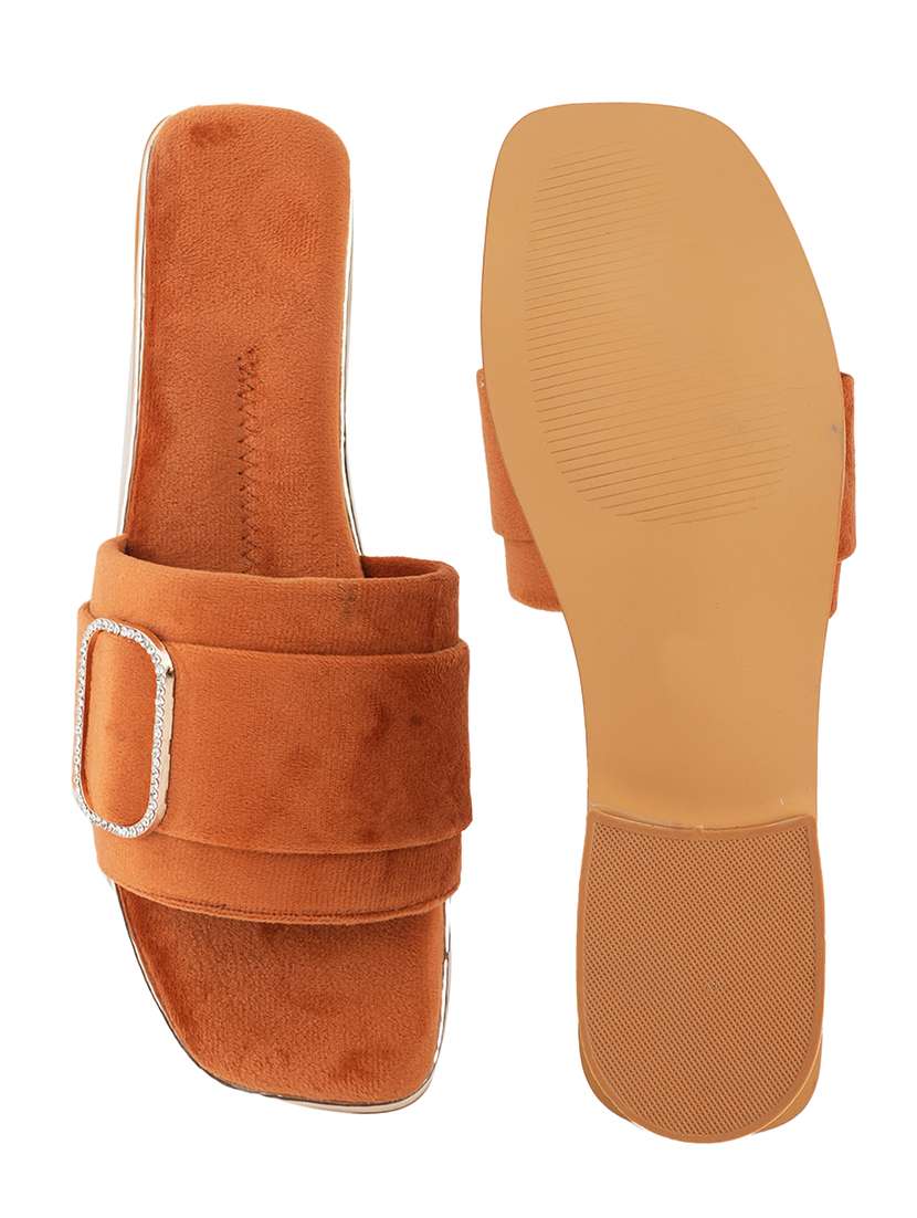 tan embellished open toe flats - 21653524 -  Standard Image - 5