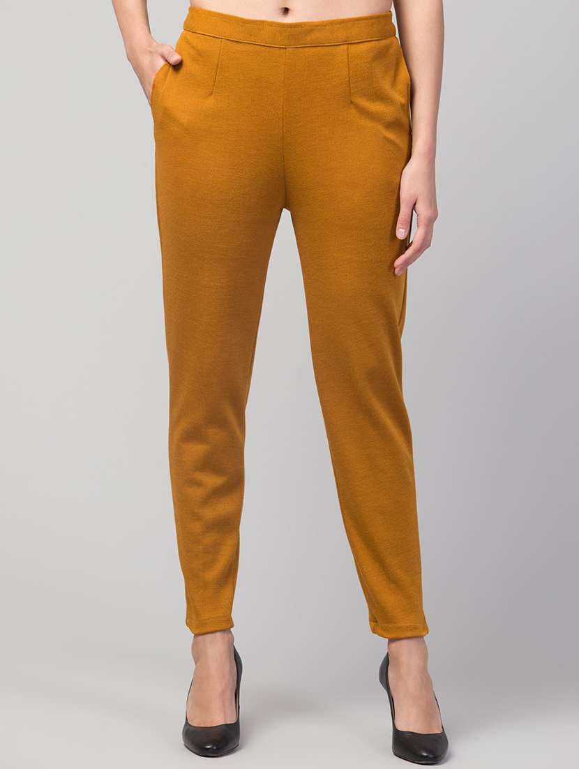 yellow wool trousers - 21659477 -  Zoom Image - 0