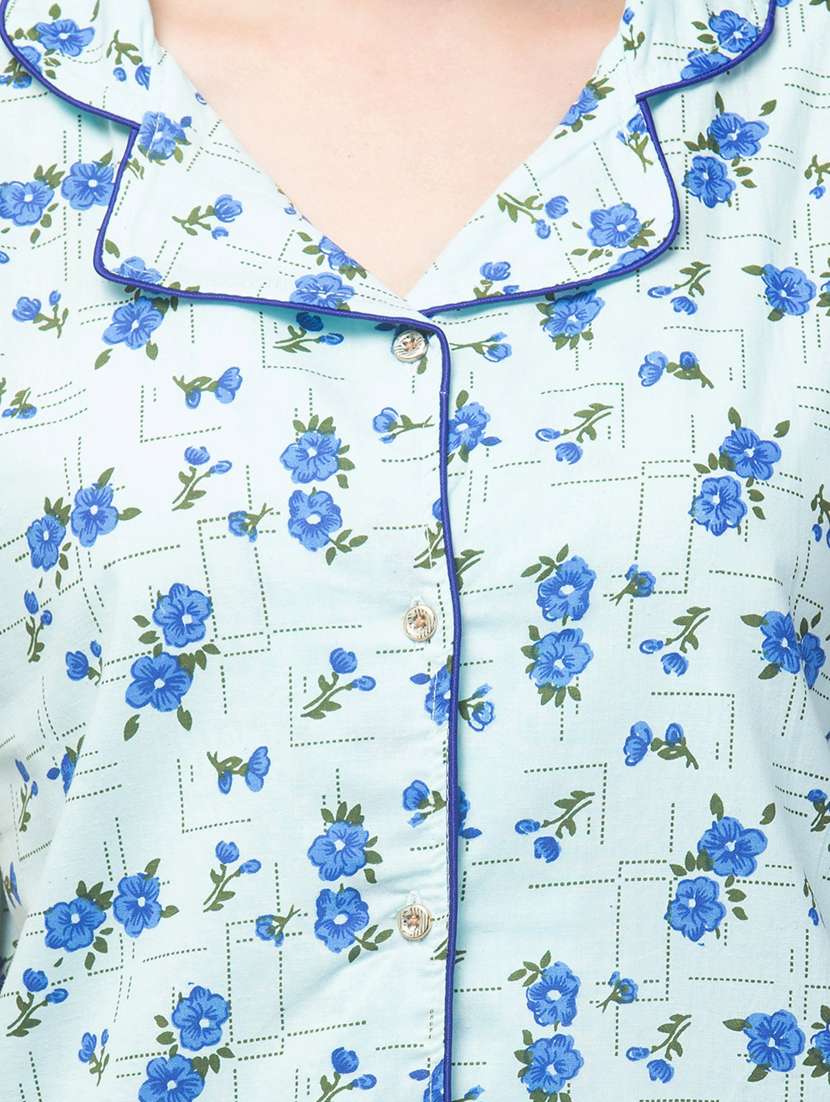 women printed short sleeves nightwear set - 21659494 - Standard Image - 3