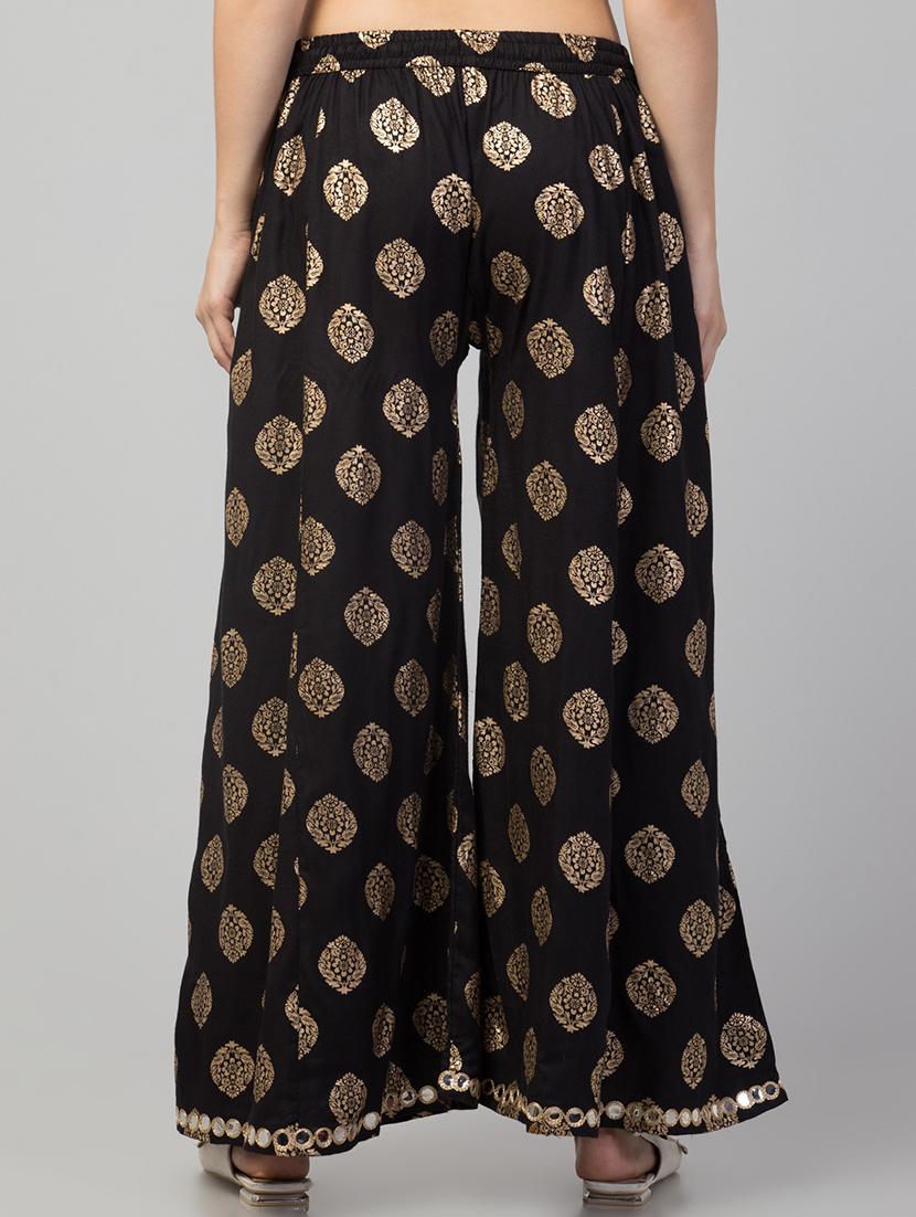 women mid rise printed flared palazzo - 21659540 - Standard Image - 3