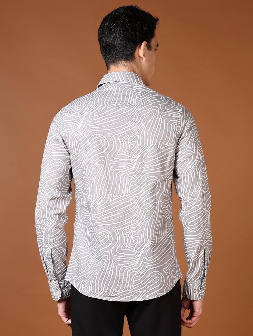 men long sleeves printed casual shirt - 21659722 - Standard Image - 3