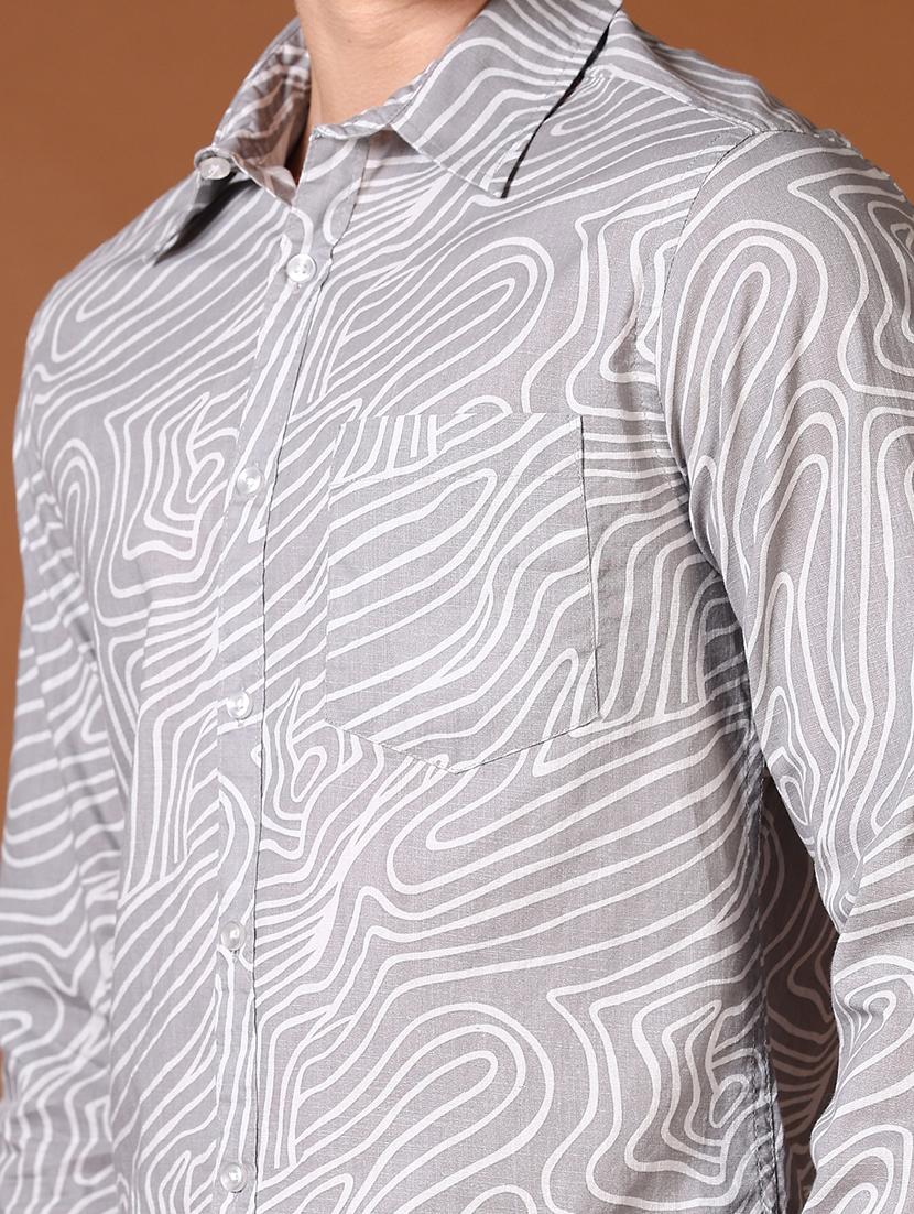men long sleeves printed casual shirt - 21659722 - Standard Image - 5