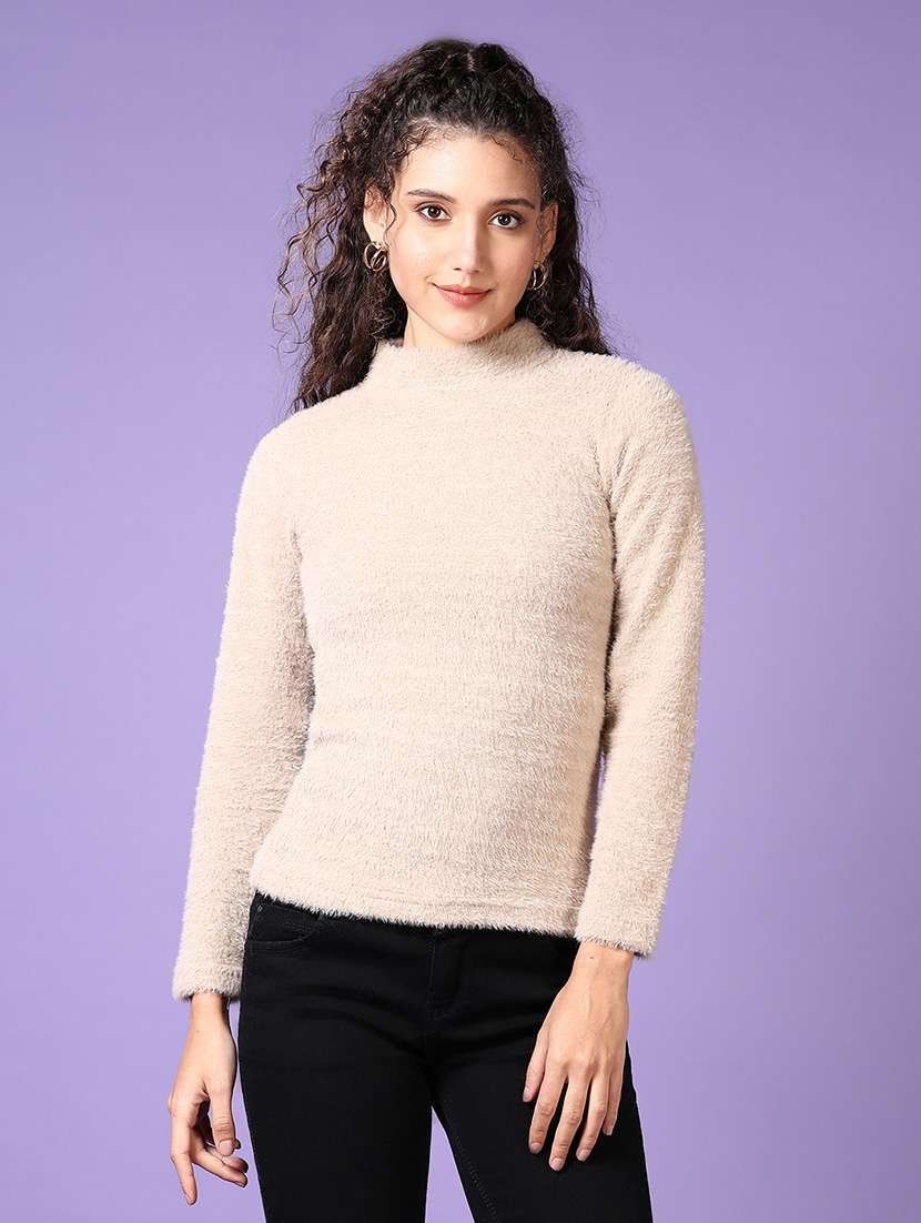 women solid long sleeves pullover