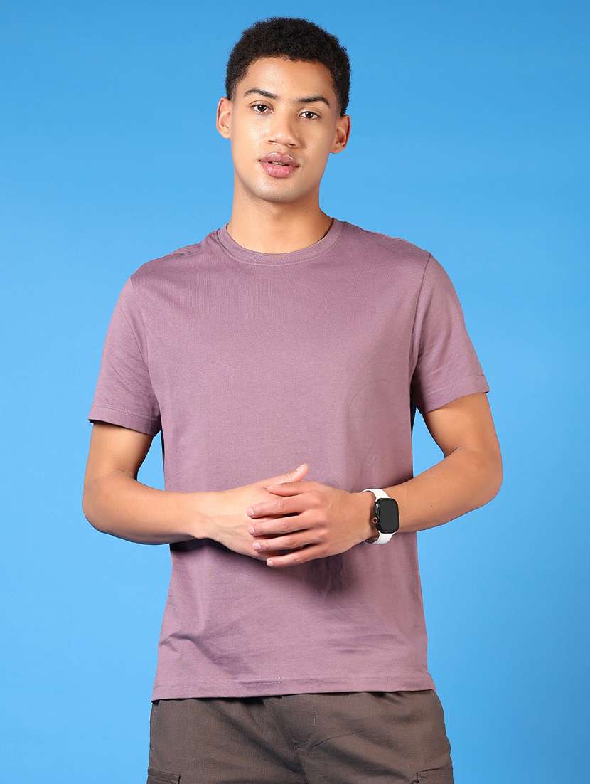 men solid short sleeve regular fit t-shirt - 21659749 -  Zoom Image - 0