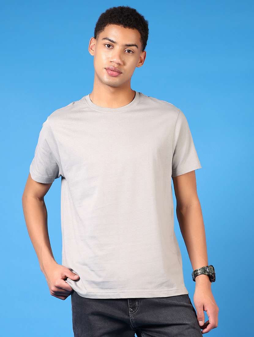 men solid short sleeve regular fit t-shirt