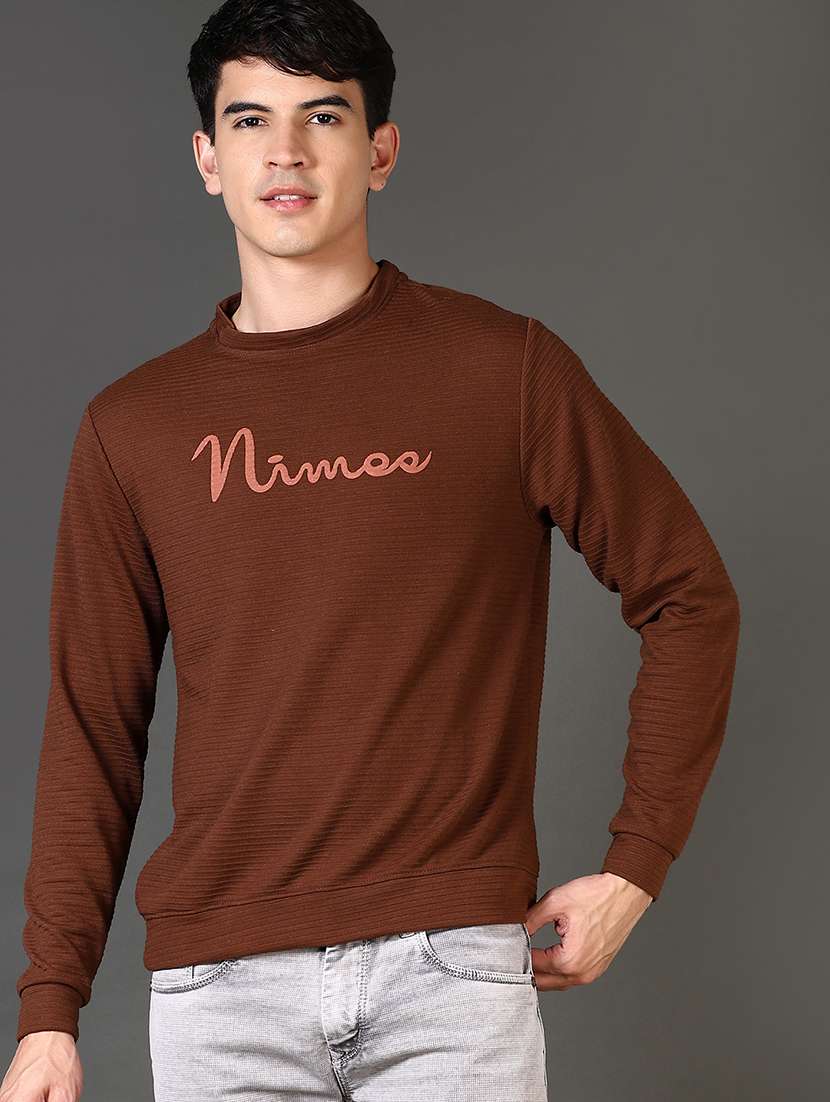men chest print long sleeve sweatshirt