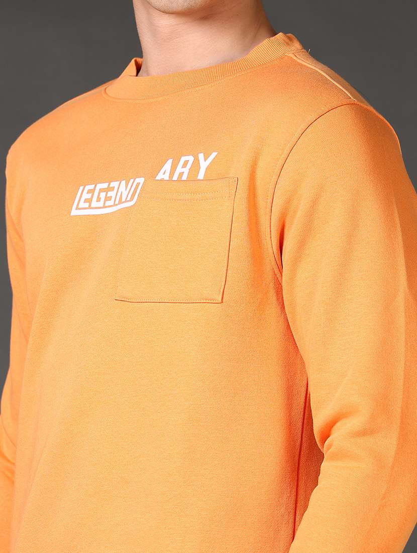 men chest print long sleeve sweatshirt - 21659766 -  Standard Image - 5