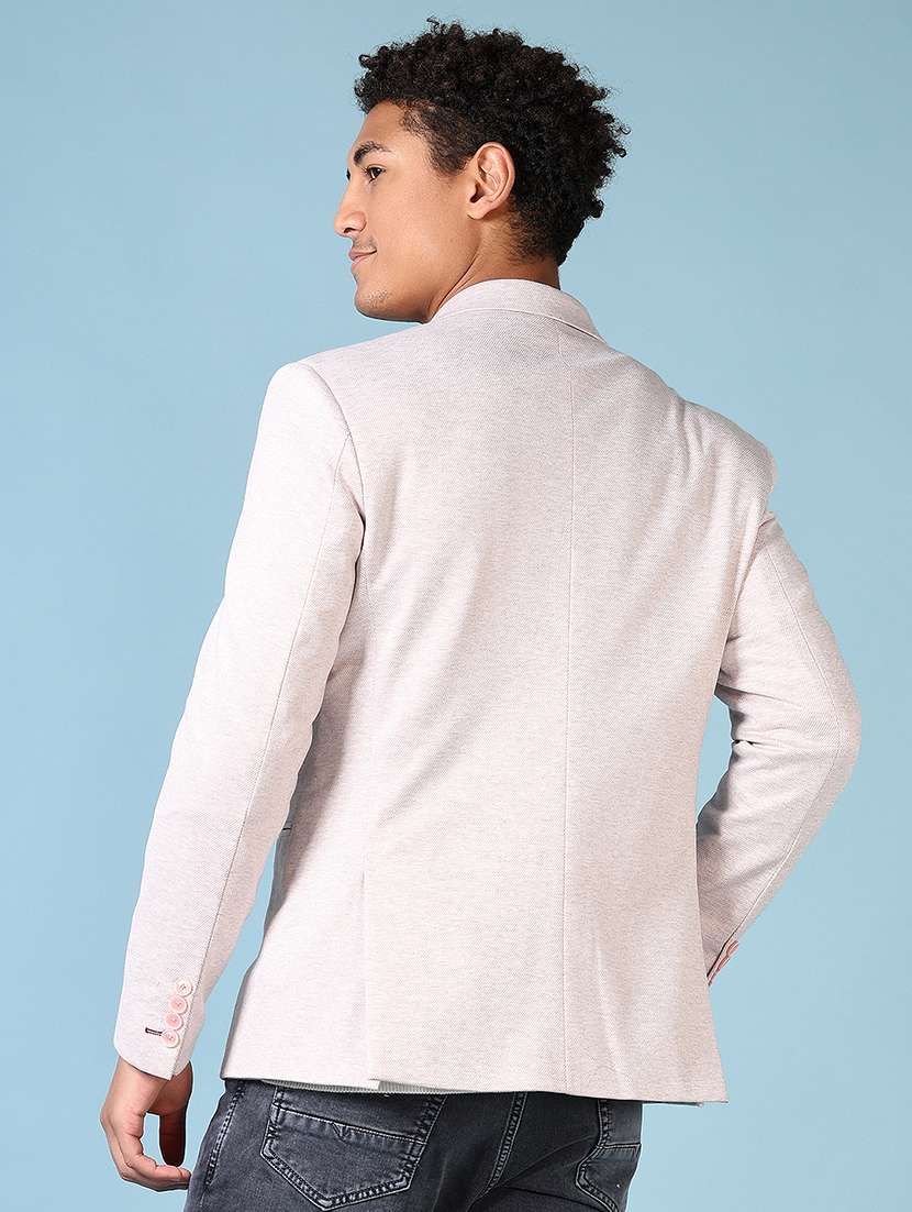 men solid single breasted casual blazer - 21659782 -  Standard Image - 3