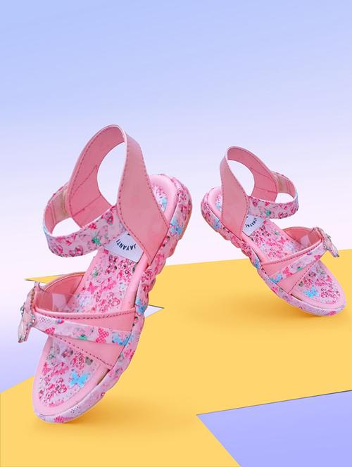 girls pink printed sandals - 21660080 - Standard Image - 0