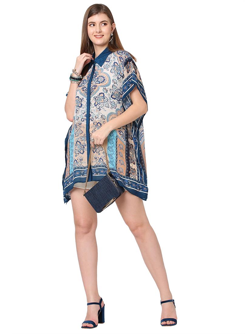 women printed relaxed fit kaftan shirt - 21660586 - Standard Image - 5