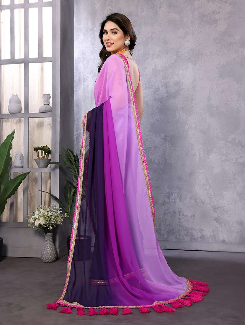 women ombre printed saree with blouse - 21660675 - Standard Image - 3
