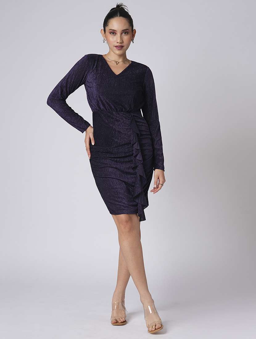 women self designed long sleeves bodycon dress - 21660779 - Standard Image - 3