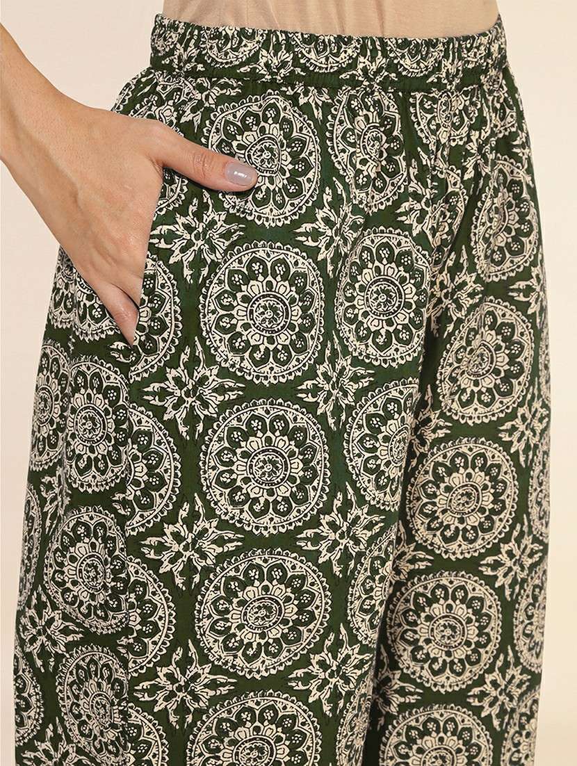 women printed three quarter sleeve ethnic co-ord set - 21660823 -  Standard Image - 5