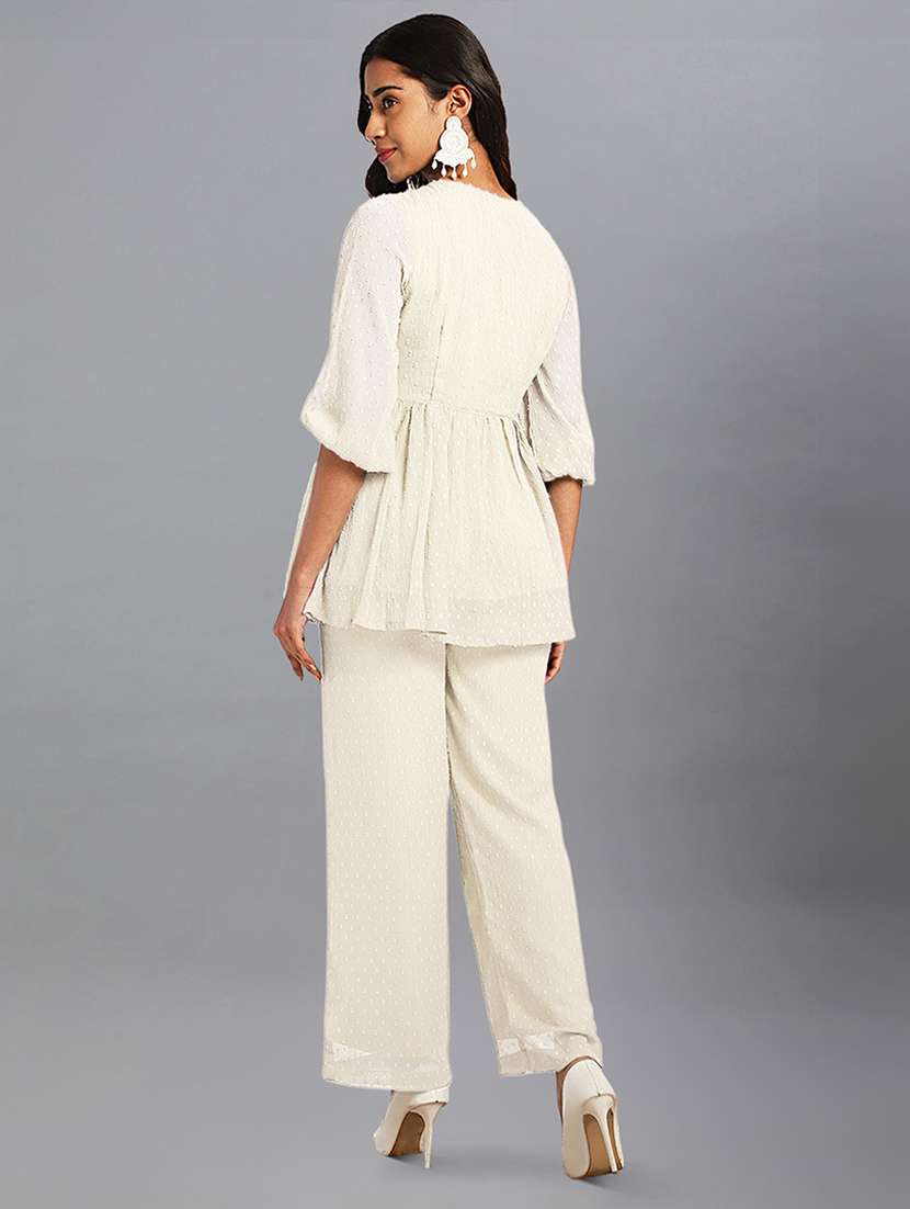 women three quarter sleeve ethnic co-ord set - 21660824 -  Standard Image - 3