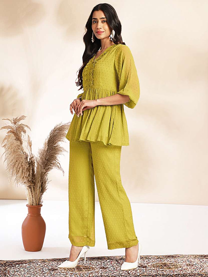 women three quarter sleeve ethnic co-ord set - 21660826 - Standard Image - 3