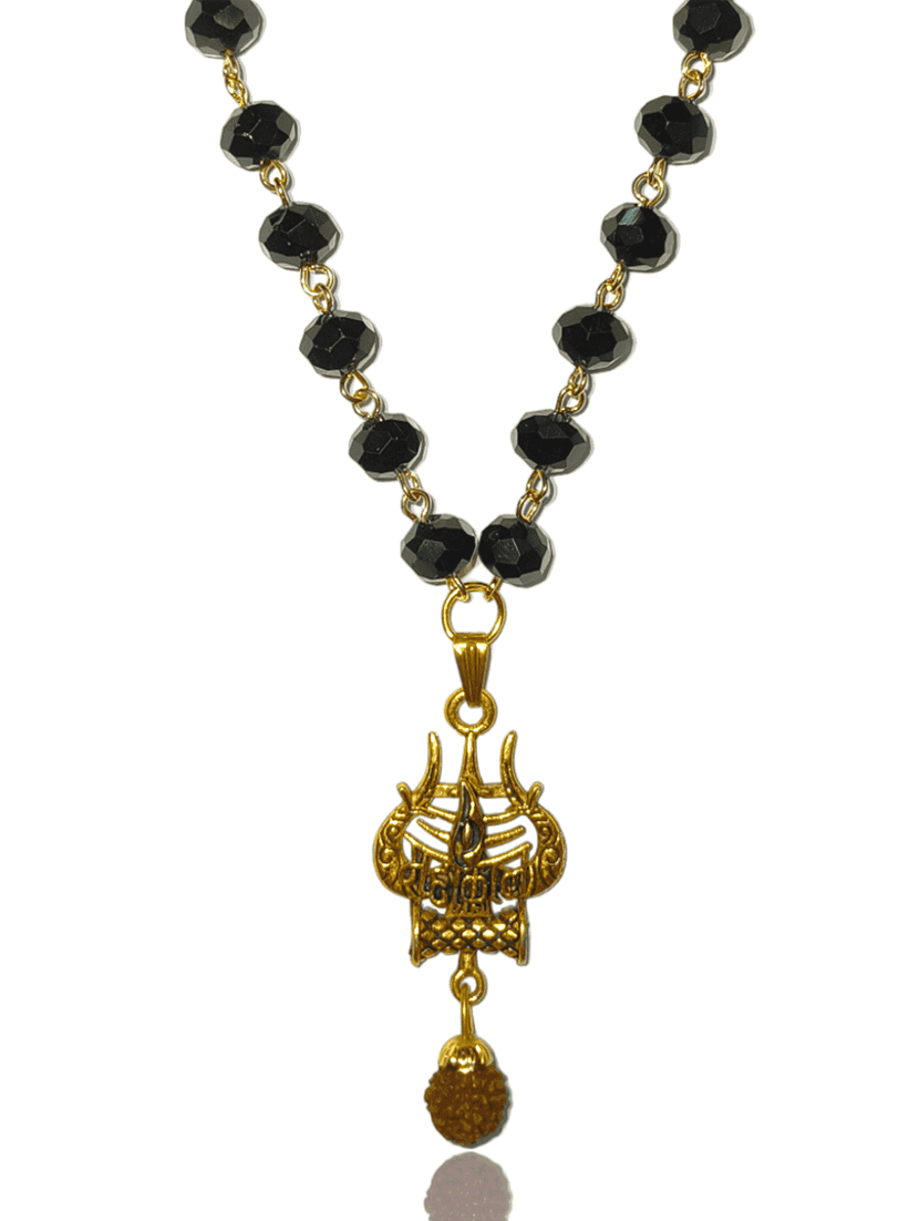 men sacred trishul rudraksh mahakal pendant with chain