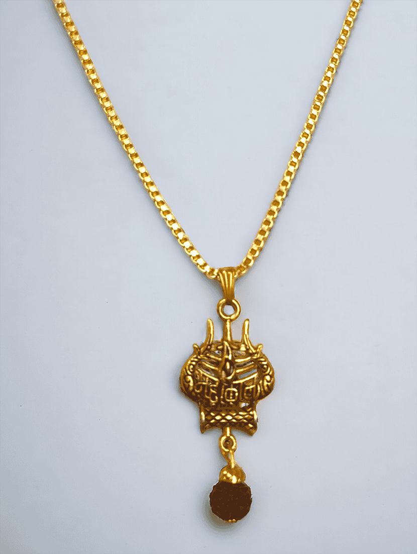 men sacred trishul rudraksh mahakal pendant with chain