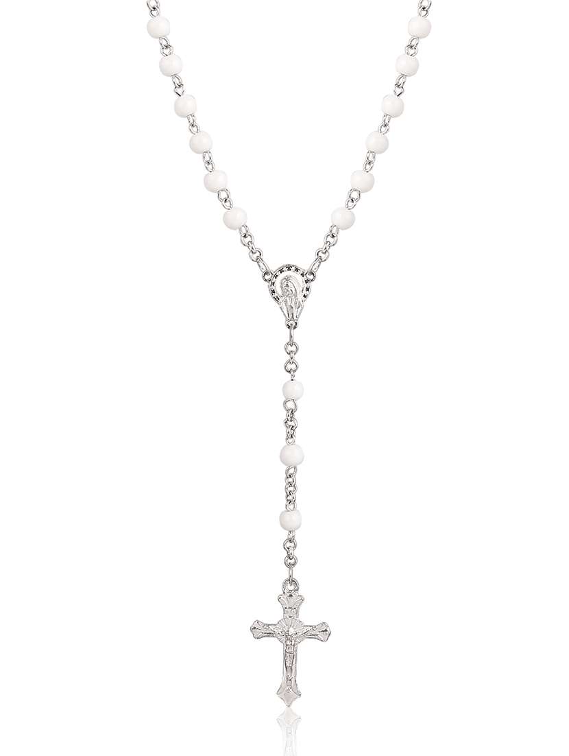 men saint praying jesus cross pendant with chain
