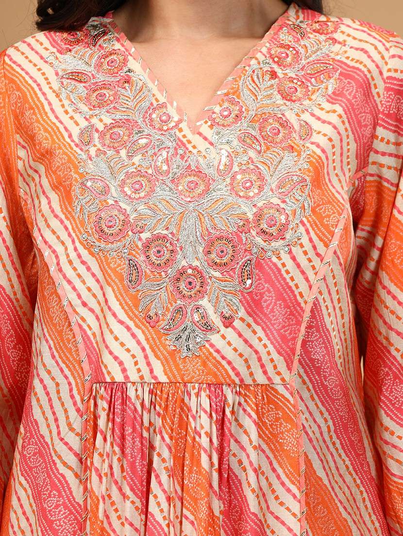 women pink printed kurta salwar set with dupatta - 21661042 -  Standard Image - 5