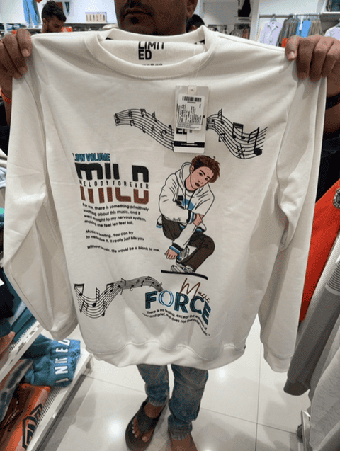 off white spun fleece sweatshirt - 21661071 - Zoom Image - 0