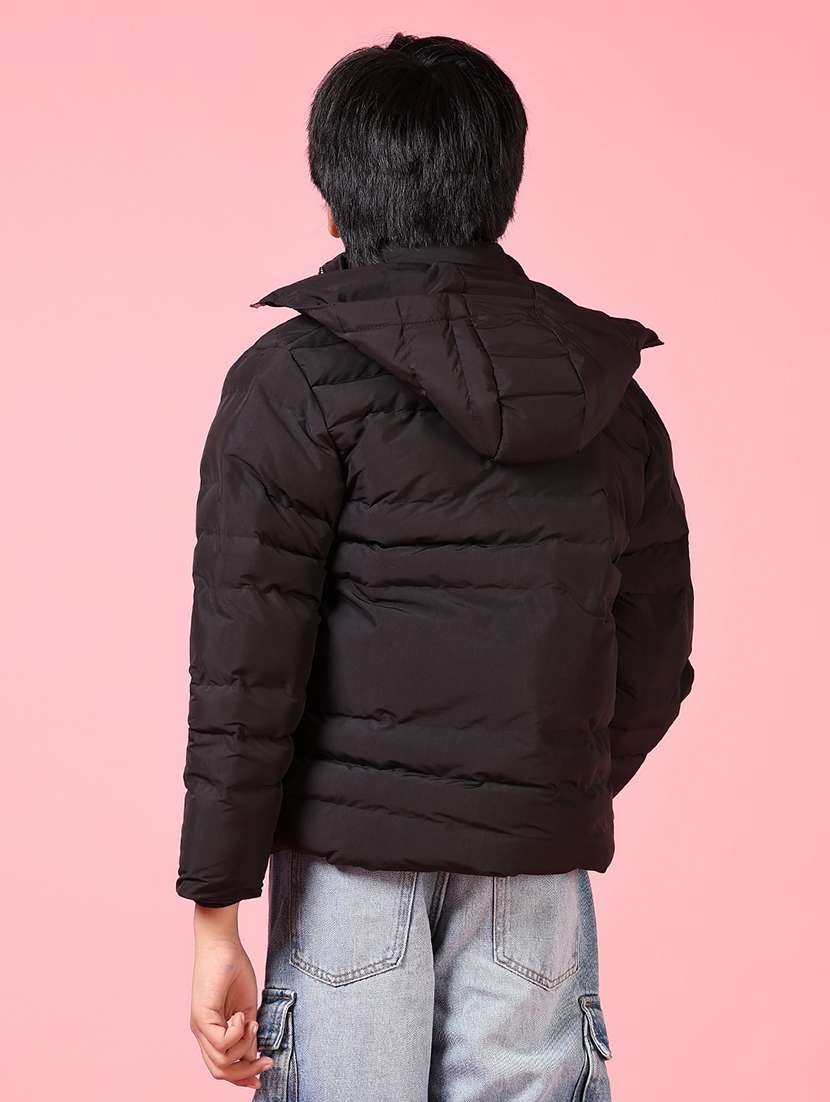 boys long sleeves solid quilted jacket - 21661080 -  Standard Image - 3