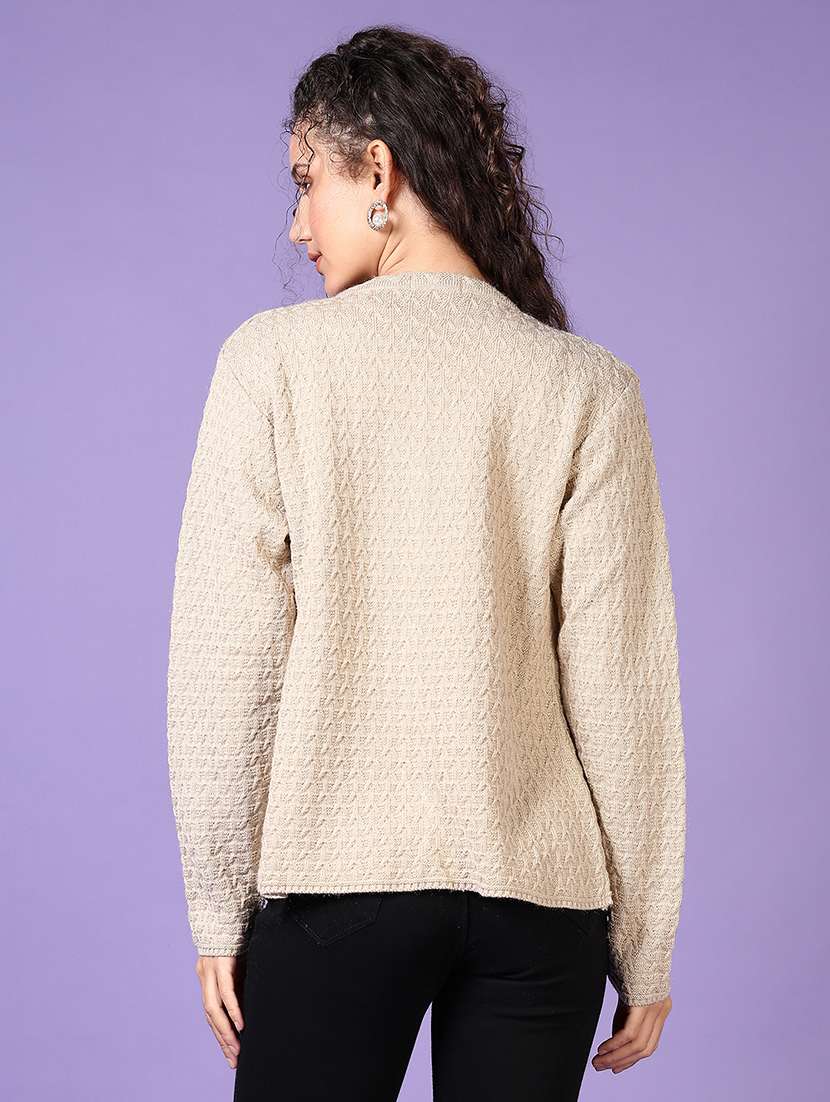 women self designed long sleeve cardigan - 21661088 -  Standard Image - 3