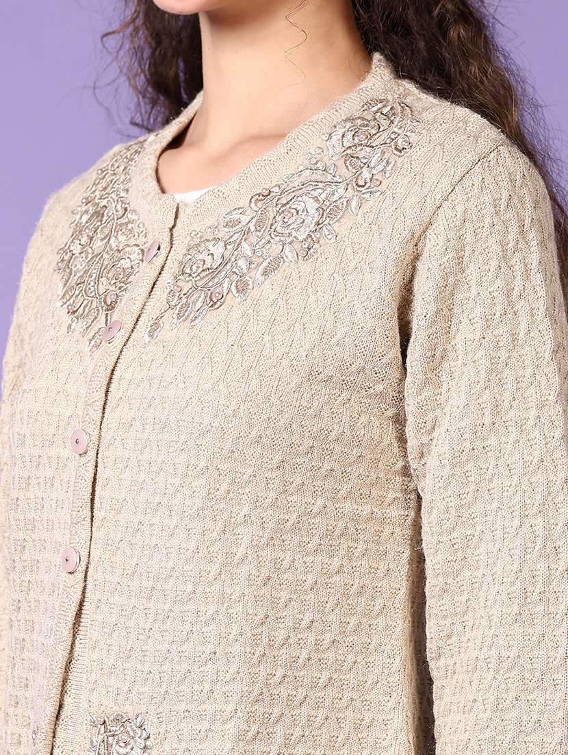 women self designed long sleeve cardigan - 21661088 -  Standard Image - 5