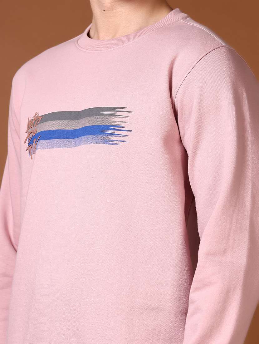 men long sleeves chest print sweatshirt - 21661116 -  Standard Image - 5