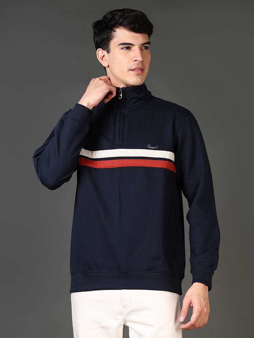 men striped long sleeve regular fit sweatshirt