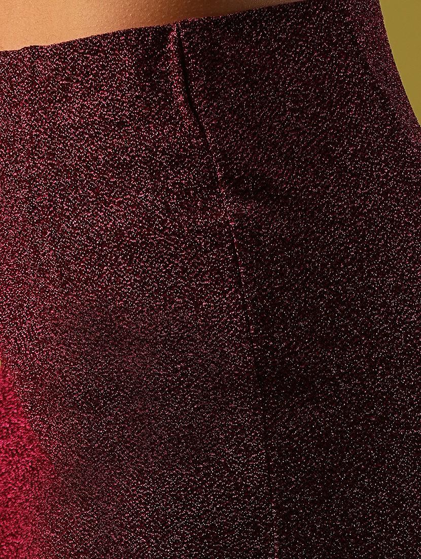 globus women wine stretchable sheen mid-rise mini pencil party skirt - 21661193 - Standard Image - 5