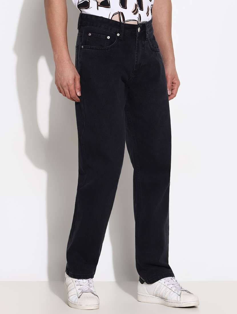 men mid rise straight fit plain denim jean - 21661333 -  Standard Image - 3