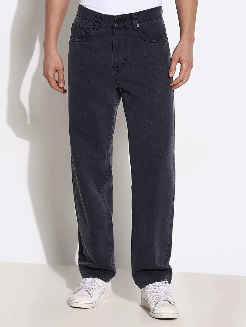men mid rise straight fit plain denim jean - 21661337 - Zoom Image - 0