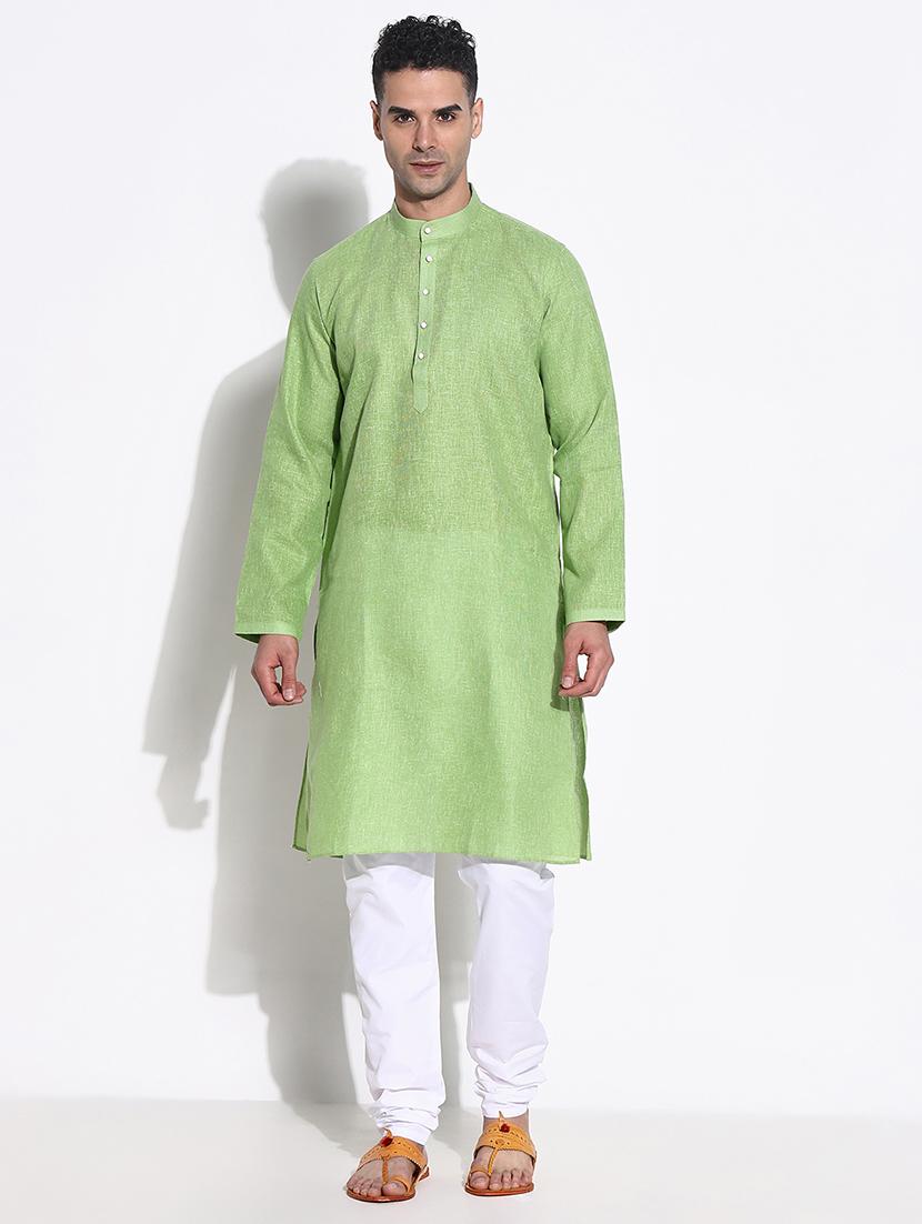 men solid kurta churidar ethnic wear set - 21661364 - Zoom Image - 0