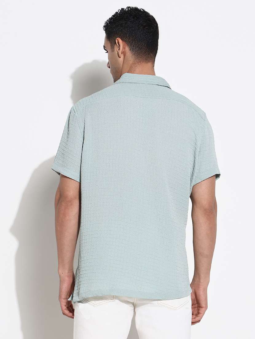 men textured short sleeves loose fit shirt - 21661418 -  Standard Image - 3