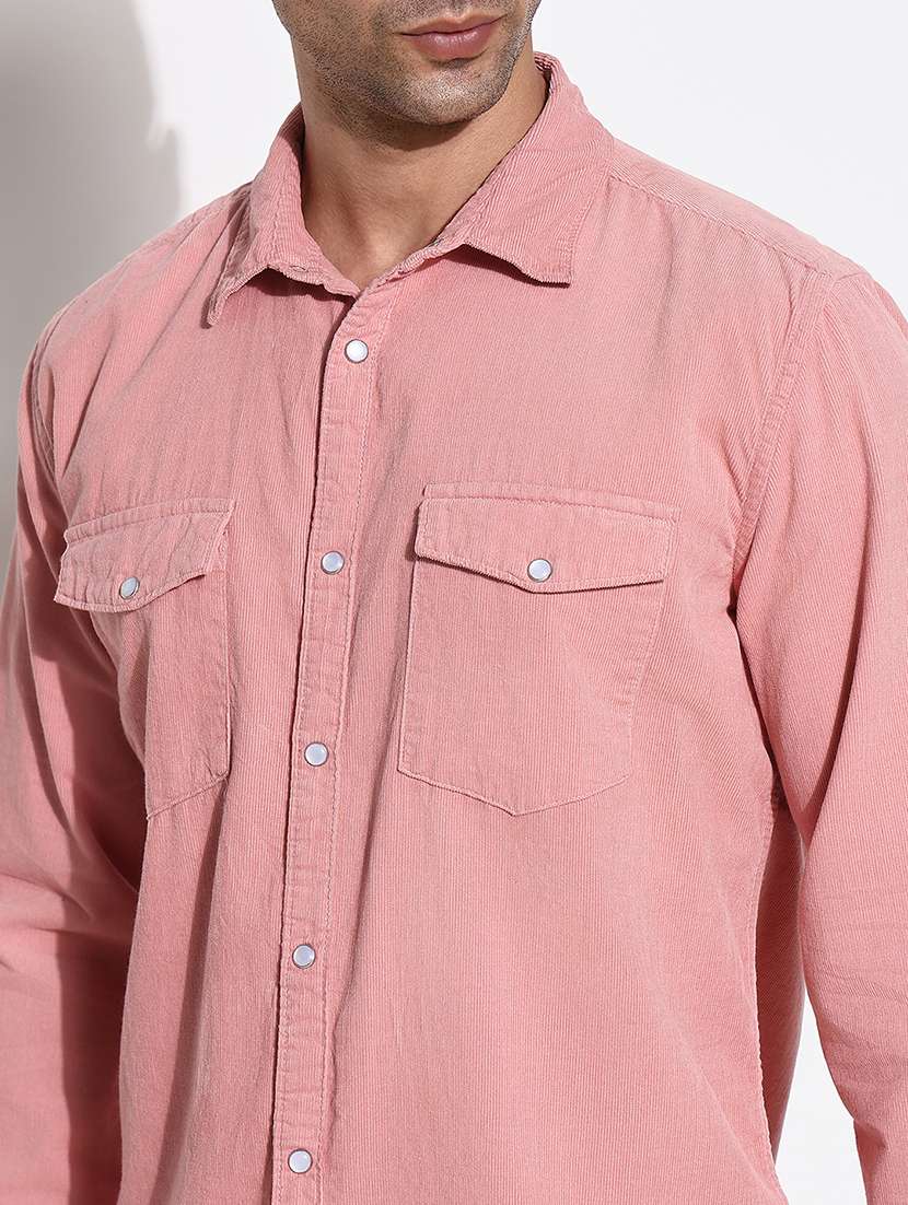 men corduroy long sleeve casual shirt - 21661422 - Standard Image - 5