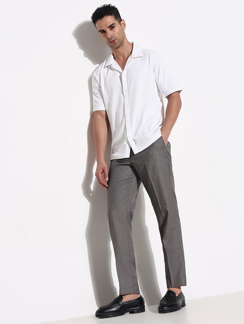 men mid rise solid flat front formal trouser - 21661427 - Standard Image - 5