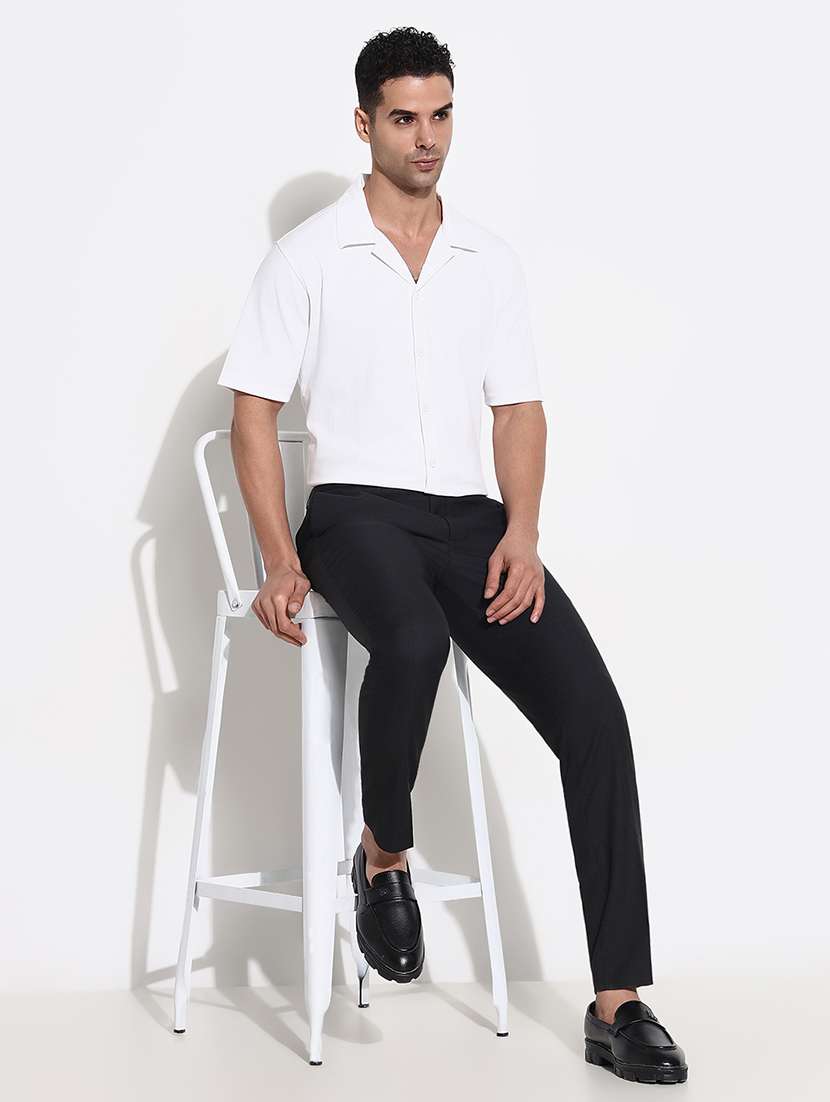 men mid rise solid flat front formal trouser - 21661430 -  Standard Image - 5