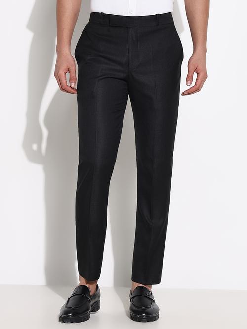 men mid rise striped flat front formal trouser - 21661431 - Standard Image - 0