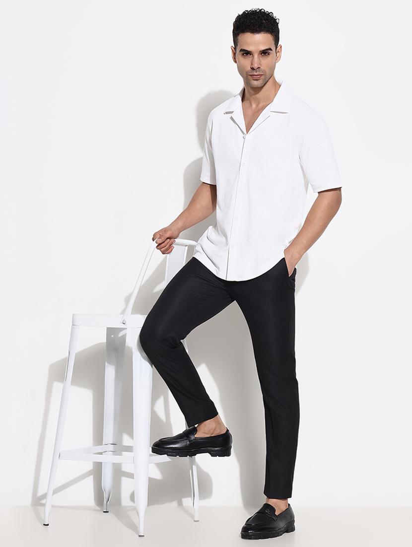 men mid rise striped flat front formal trouser - 21661431 - Standard Image - 5