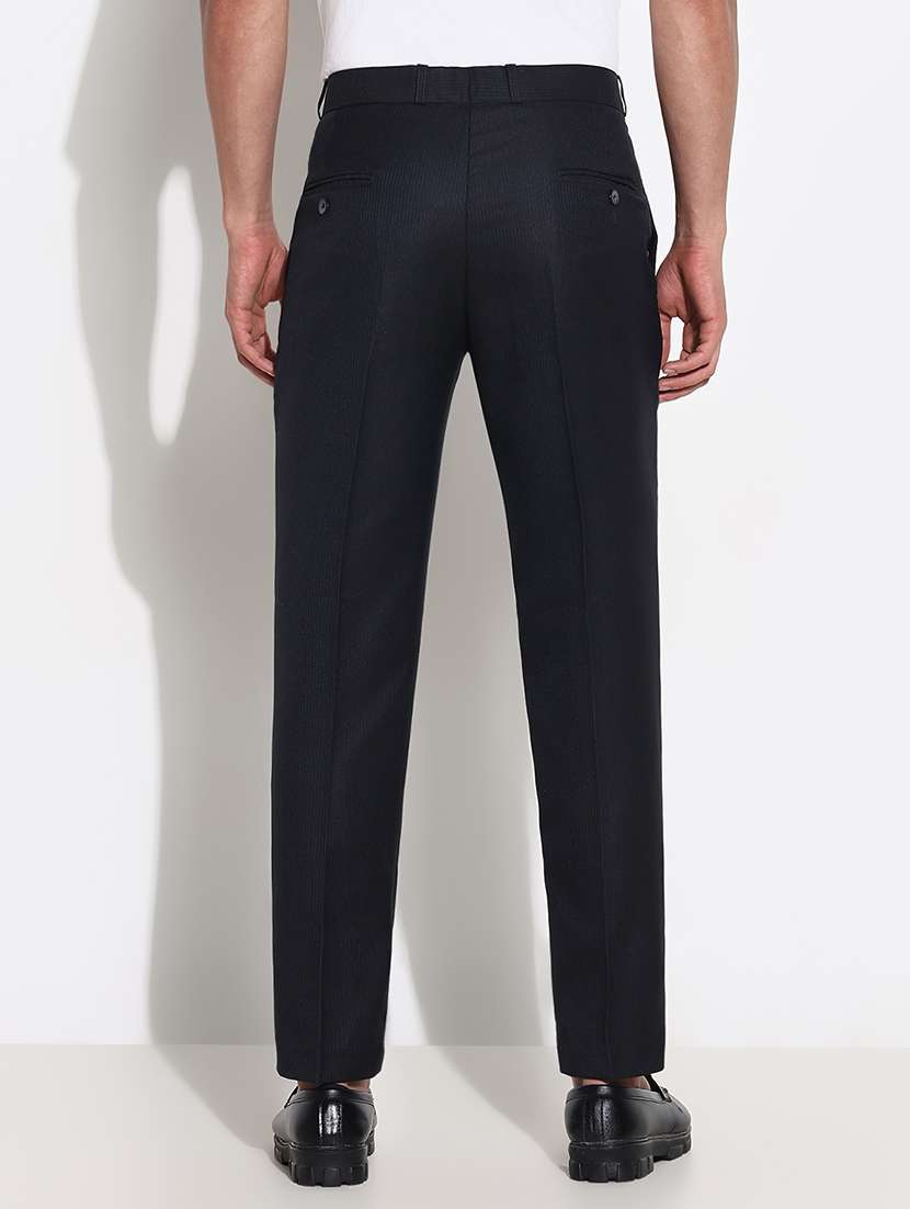 men mid rise striped flat front formal trouser - 21661432 -  Standard Image - 3