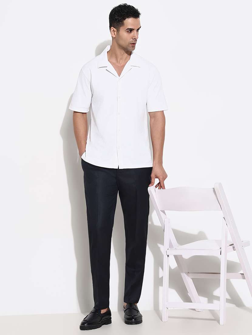 men mid rise striped flat front formal trouser - 21661432 -  Standard Image - 5