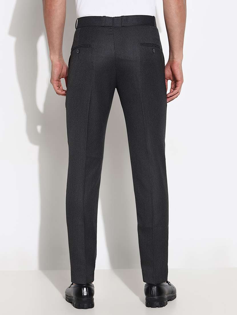 men mid rise striped flat front formal trouser - 21661433 -  Standard Image - 3