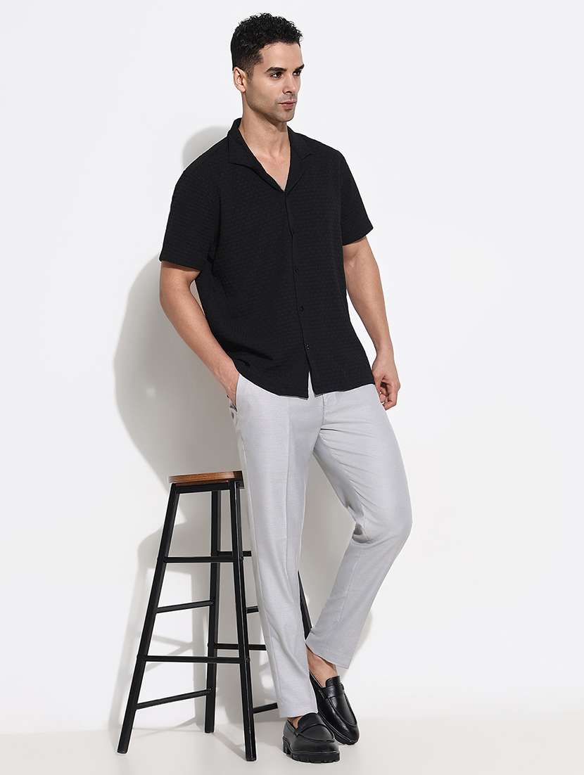 men mid rise solid flat front formal trouser - 21661435 -  Standard Image - 5