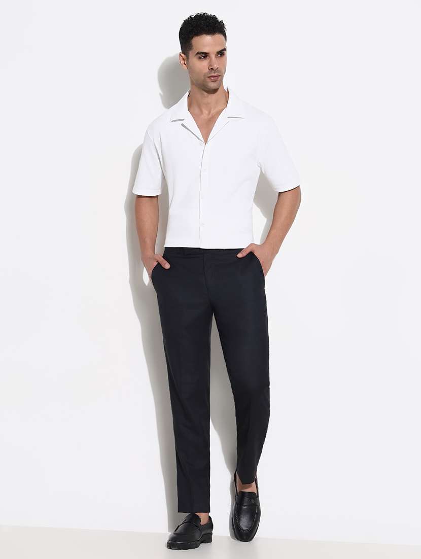 men mid rise solid flat front formal trouser - 21661436 -  Standard Image - 5