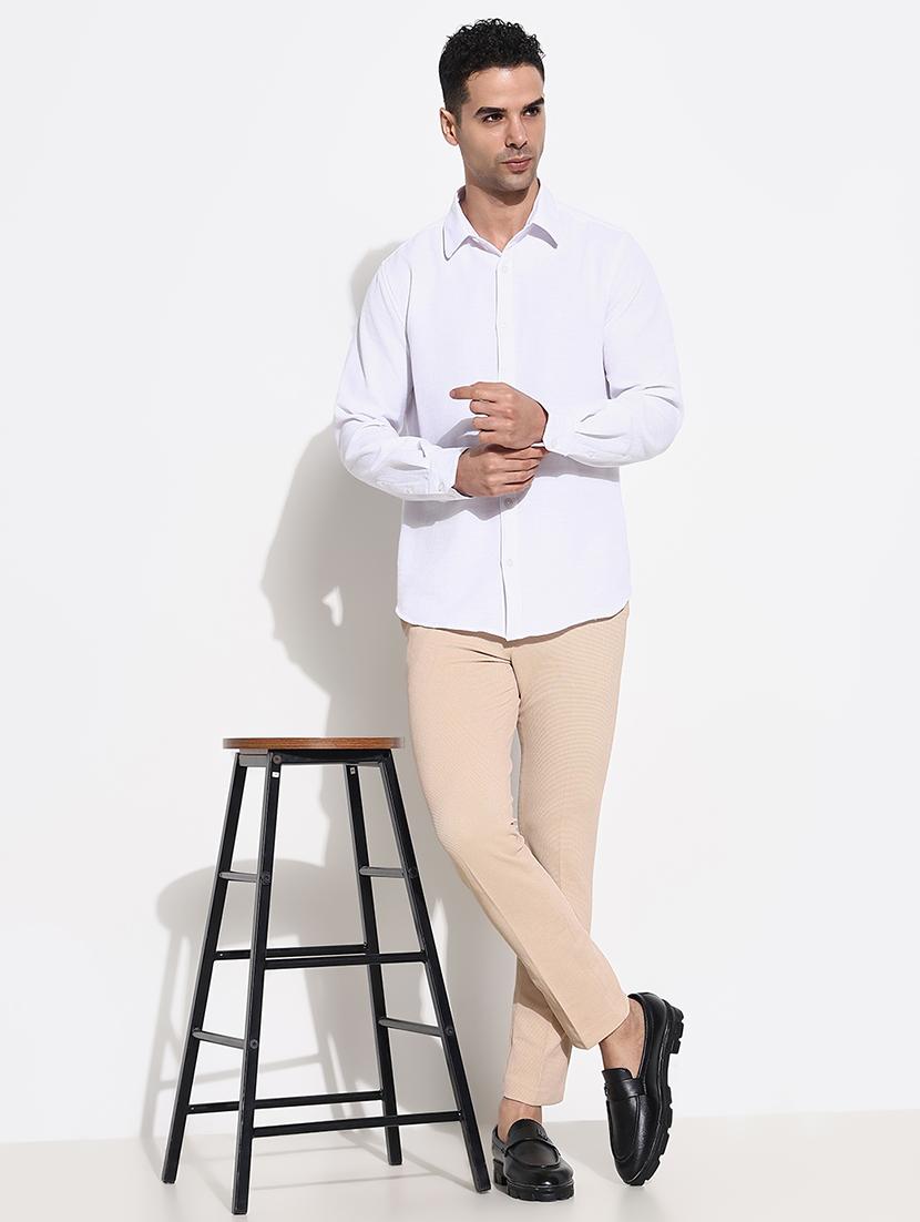 men mid rise solid flat front formal trouser - 21661442 - Standard Image - 5